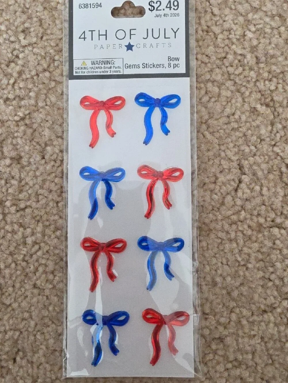 Hobby Lobby Kids Patriotic Star Tassel & Star Hoop Earring Set - Gold, Red, Blue